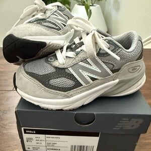 New Balance Kids' Gray and White Sneakers